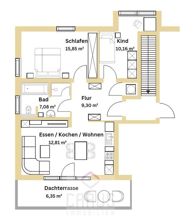 Blick über Hengersberg – Penthouse